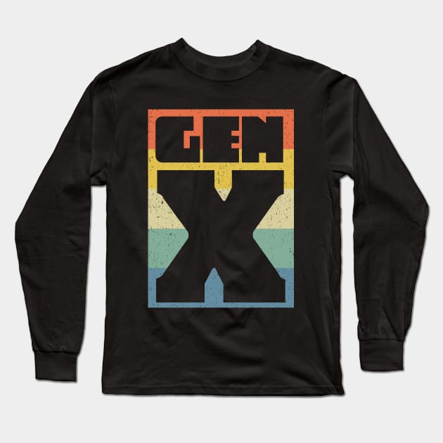 Generation X Gen X Retro 80s Long Sleeve T-Shirt by Delta V Art